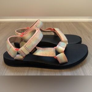Teva Original Universal Tie Dye Sport Sandals Women’s 7 Pastel Pink Multicolor